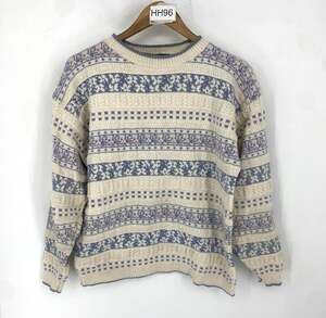 Vintage 90s Cabin Creek Fair Isle Cotton Grandpa Sweater Large Cottagecore Cozy